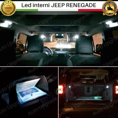 KIT FULL LED INTERNI PER JEEP RENEGADE KIT COMPLETO + LED PARASOLE 6000K NOERROR - Immagine 1 di 4
