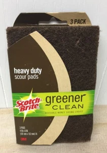 Scotch-Brite Greener Clean Heavy-Duty Scour Pads , Brown, 3 Sponges - Picture 1 of 2