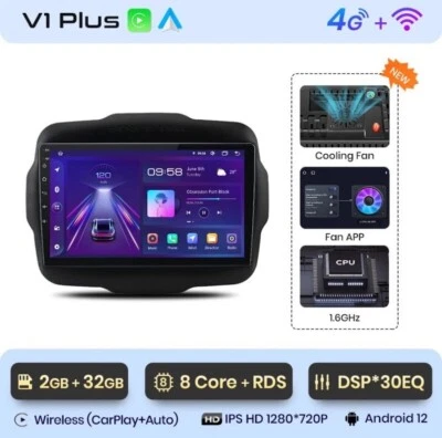 Autoradio  Jeep Renegade 2016-2020 2G+32GB 8 Core, CarPlay-AndroidAuto Wireless. - Immagine 1 di 4