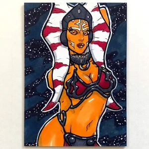 1 of 1! Star Wars Dark Side Ahsoka Tano Hand Drawn Sketch Art Card. Very Hot!!! - Picture 1 of 3