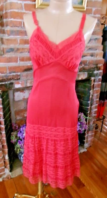 "Vestido sin mangas vintage estrella de cine sexy coral gasa con volante de encaje ancho de 16"" 33" Foto 1 de 4