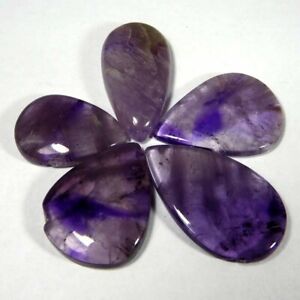 137.95Cts100%Natural Blue Amethyst Agate Pear Cabochon Loose Gemstone.lot