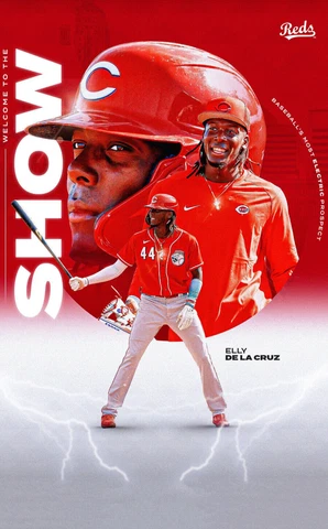 MLB BASEBALL CINCINNATI REDS ELLY DE LA CRUZ GAMEROOM DECOR FRIDGE MAGNET #1 Cover