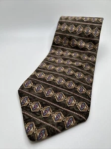 Geoffrey Beene Classic Necktie 100% Silk Geometric Pattern Print Designer Wide - Picture 1 of 5