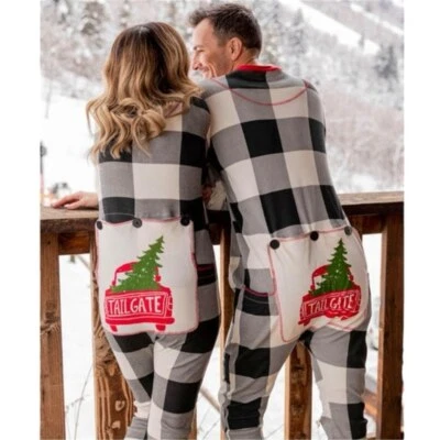 Lazy One Tailgate Unisex Adult Flapjack Christmas Pajamas Long Johns L - Image 1 of 4