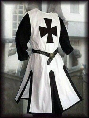 Disfraces Recreación Túnica Templaria Negra, Abrigo y Capa Recreación SCA CS01 Foto 1 de 3