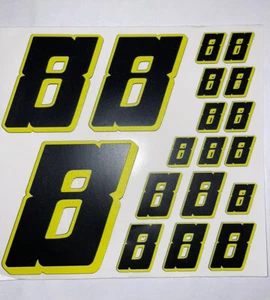 Matte Black-w/ Yellow Shadow #8’s Racing Numbers Rc Box L3 - Picture 1 of 10