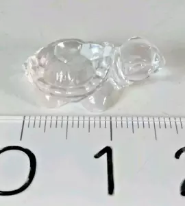 VTG Mini Goebel 1981 Tiny Clear Glass Turtle Figurine Paperweight Marked - Picture 1 of 5