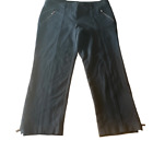 Cache Womens 10 Vintage Black Cropped Mid Rise Zipper Detail Slacks Pants