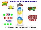 Custom lighter wrap stickers in vinyl or holographic, 3x, 6x, 9x, 18x plus more