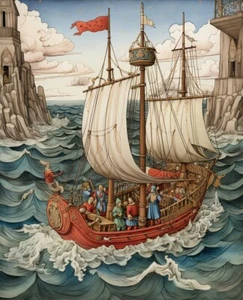 Eclectic 8x10 Line Art Prints Manuscript-Inspired Diverse Themes  72833655 - Picture 1 of 1