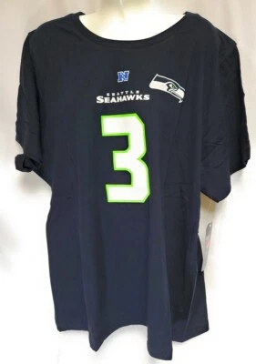 Camiseta brillante de fútbol americano para mujer NFL Majestic Russell Wilson #3 Seattle Seahawks Foto 1 de 4