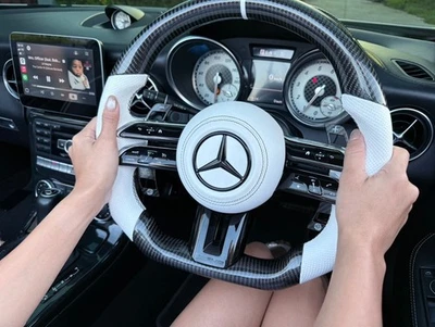 Carbon Steering Wheel For Mercedes-Benz AMG GLS63 GLE63 C63 E63 S63 G63 Gt 2012+ - Image 1 of 4