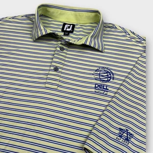 FootJoy Golf Polo Shirt XL Dell Technologies Match Play Striped Blue Green Mens - Picture 1 of 10