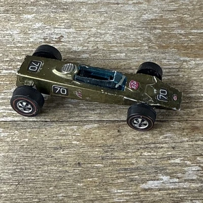 1969 Hot Wheels Redline Lotus Turbine Hong Kong Olive Grand Prix Black Int - Image 1 of 4