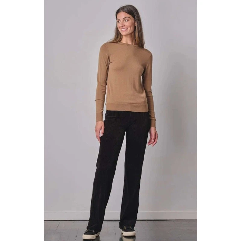 AVENUE MONTAIGNE Flavia Corduroy Wide-Leg Pants Women's 12 Black Pull On F1451 - Image 1 of 4
