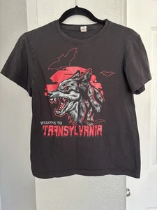 Piccolio Jungen Tshirt schwarz XS Grafik Tee Transylvania Spooky Baumwolle Wolf Hund - Bild 1 von 9