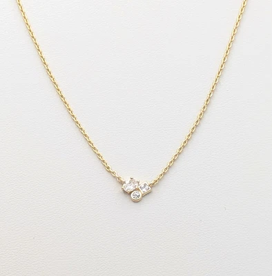 Collar colgante corto Henry enchapado en oro ajustable Kendra Scott con circonita cúbica blanca con base de datos Foto 1 de 4