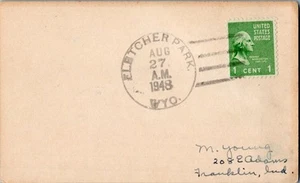 Postal filatélica Wyoming Fletcher Park 1948 4c-bar 1920-1954. - Imagen 1 de 1