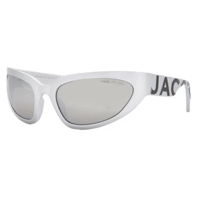 Óculos de sol feminino Marc Jacobs prata flash espelho envoltório MARC 738/S 079D/T4 61 - Imagem 1 de 4