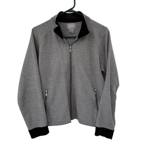 Bolle Jacket Womens Large Gray Velour Collar Zip Front High Collar Pockets - Picture 1 of 5