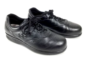 SAS Free Time Womens Sz 8.5 Black Athletic Walking Leather Lace Up Shoes Sneaker - Picture 1 of 11