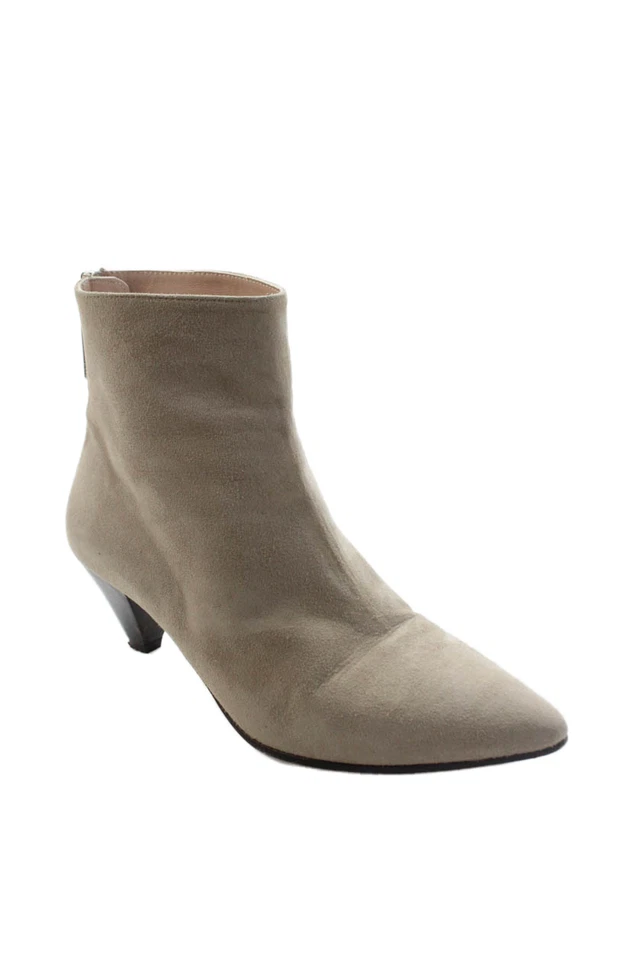 Stuart Weitzman Womens Suede Cone Heels Side Zipped Ankle Booties Size 9 - Image 1 of 4