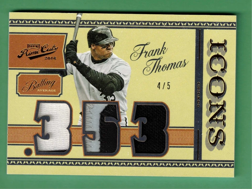 2016 PANINI PLAYOFF PRIME CUTS FRANK THOMAS TRIPLE JERSEY PATCH ICONS 4/5 - Image 1 of 2