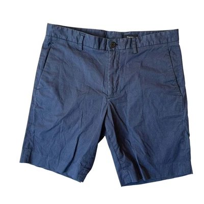 Pantalones Cortos Chinos Theory 32 Azul Diamante Cuadros Algodón Elástico Para Hombre Preppy Informal Foto 1 de 4