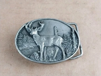 Vintage 1983 Siskiyou Buckle Co. Deer Belt Buckle  - Image 1 of 4