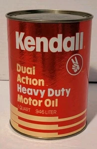 Vintage Kendall HD Motor Oil SAE 20W-20 Gas Station 1 Qt Can 100% Full Can - Picture 1 of 5