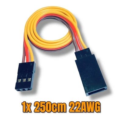 ✅ 1x Servokabel Verlängerungskabel 250cm 2.5m Servo Kabel Verlängerung JR 22AWG - Bild 1 von 4