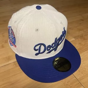 New Era 59FIFTY Los Angeles Dodgers Corduroy Classic Cooperstown 7 3/8 Hat Cream - Picture 1 of 18
