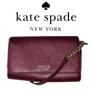 Kate Spade New York Cherry Juice Leather Ava Flap Chain Wallet Crossbody Bag - Bild 1 von 12