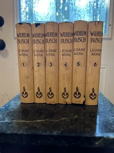 Gesamt Werk by Wilhelm Busch (Volumes 1-6)  in German, With Dust Jackets 1959 - Picture 1 of 8