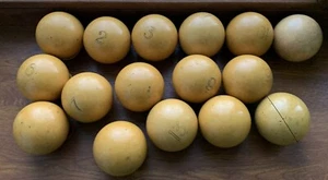 Bolas de billar soviéticas raras de colección 16 piezas. 70 mm. JUEGO COMPLETO. Billar URSS - Imagen 1 de 15
