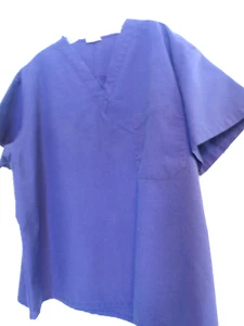 Blusa Médica Medline Para Mujer Talla L Manga Corta Enfermera Médica Púrpura Bolsillo en el Pecho - Imagen 1 de 3