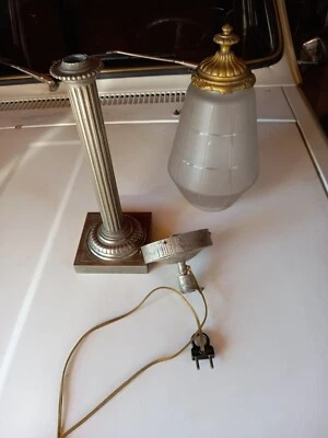 LAMPE COLONNE CORINTHIENNE  STYLE EMPIRE  A RESTAURER OU POUR PIECES - Photo 1/4