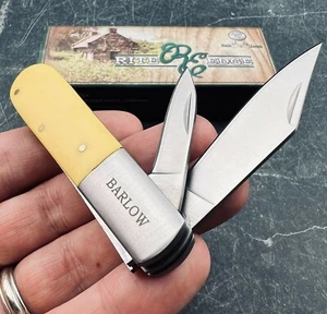 Rite Edge Yellow Handles 2 Blade Folding Pocket Barlow Pen Knife Brand New - Picture 1 of 8