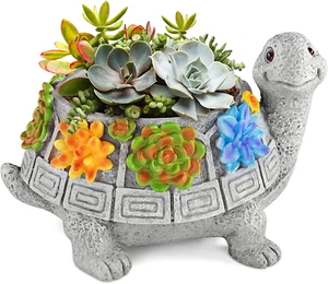 Plant Pots Cute Turtle Succulent Pot Planters for Indoor Plants with Drainage H - Picture 1 of 8