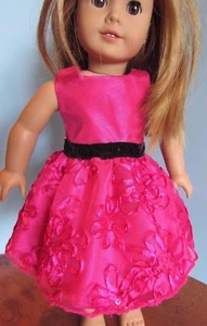 homemade 18" american girl/madame alexander/our PINK/FLOWER dress doll clothes 2 - Picture 1 of 4