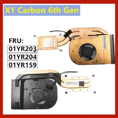 New CPU Cooler Fan for Lenovo ThinkPad X1 Carbon 6th Gen Laptop 01YR204 01YR203 - Image 1 of 4