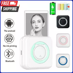 Mini Portable Wireless Bluetooth Inkless Printer Thermal Pocket Phone Photo - Photo 1/33