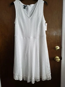 Alfani Womens A-line Crochet Dress, White, Plus Size, 2X, NWT - Picture 1 of 5