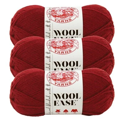 (3 Pack) Lion Brand Yarn 620-138 Wool-Ease Yarn, Cranberry - Image 1 of 4