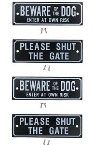 Garden Gate Signs - 'Beware of Dog' OR 'Shut the Gate' Dog Warning SIgn