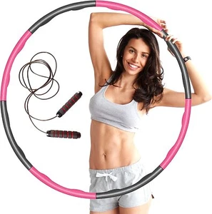 Fitness Hoop Hula Reifen Inkl. Springseil Gymnastikreifen 8 Teile - Bild 1 von 6