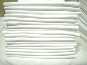 Two Crisp Clean White Plain Queen Percale Flat Sheets ex Hotel - Picture 1 of 1