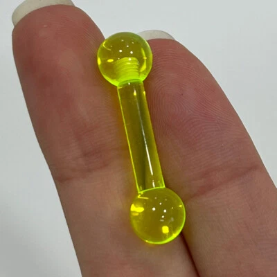 Barra recta acrílica UV 6G anillo de lengua 5/8" pulgadas (15 mm) barra perforadora calibre 6 Foto 1 de 2