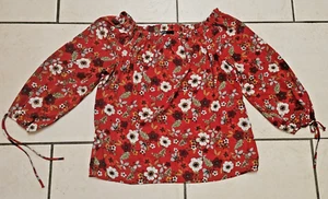Gibson Brand Floral Peasant Style Top M Off-The-Shoulder Scoop Neck 3/4 Sleeve - Picture 1 of 8